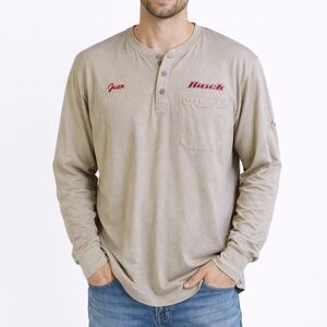 Ariat FR Shirt XXL Mens Tan Henley Flame Resistant CAT 2 NFPA 2112 Work Safety